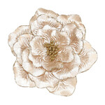 ROSE HEAD CHAMPAGNE 8.5" VELVET W/ GLITTER & CLIP