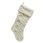 STOCKING 21.5"H IVORY CABLE KNIT