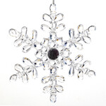 ORN CLEAR SNOWFLAKE 5" W/JEWEL