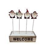 PICK WOODEN SANTA 4 STYLES 12" WITH DISPLAY BOX