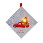 CANVAS 5"X5" 1 LED W/ TREE ON A TRUCK