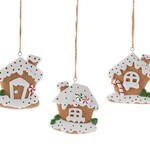 Gingersnap House Ornament, 3 Asst.