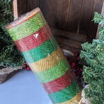 SINAMAY RED/GREEN/GOLD STRIPE 10.5''X10YDS