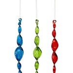 Twisted Glass Icicle Ornament, 3 Asst.