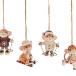 Skating/Skiing Mouse Ornament, 4 Asst.