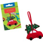 DIY Felt Ornament Kit - Red Car w/ Christmas Tree