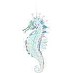 Shimmering Blue Seahorse Ornament