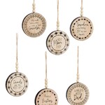 Disk Ornament w/Sentiment, 6 Asst.