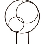 16" Metal Triple Circle with Stake - Black