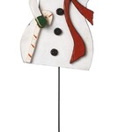 11" Snowman W/Pole