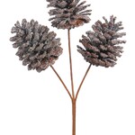 17"H Glittered Pine Cone Spray in 3 Branches