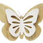 Wood/ Metal  White Butterfly