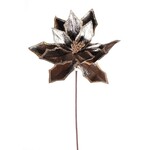 22" Metallic Poinsettia Smoke Grey Pick