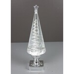 14" Silver/Clear Christmas Tree Lighted Globe