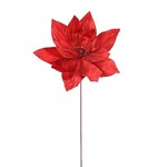 22" Red Velvet Poinsettia Pick