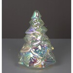 9.5" Glass Christmas Tree Lighted - Irridescent