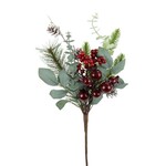 16" Mixed Berry/Cones Pine Pick