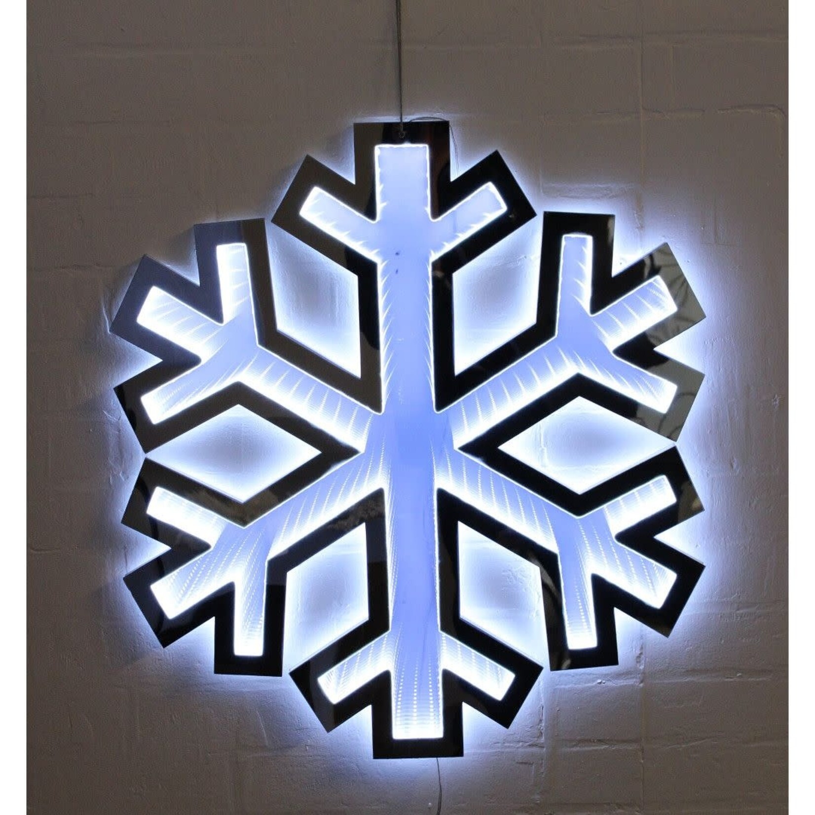 23" LED Infinity Hanging Snowflake White