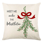 16"x16" Mistletoe IVORY/RED/GREEN Decor Cushion