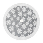 48" Gray/White Snowflakes W/ Sherpa Border tree Skirt