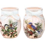Winter Birds  Small Jar w/ Ribbon  2 Asst.