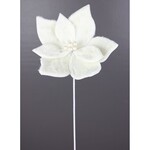 19" Ivory Poinsettia Pick