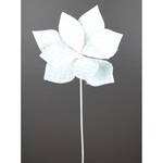 19" White Poinsettia Pick