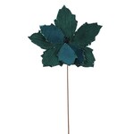 19" Teal Poinsettia Pick