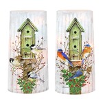Winter Birds Glass light up  2Asst.