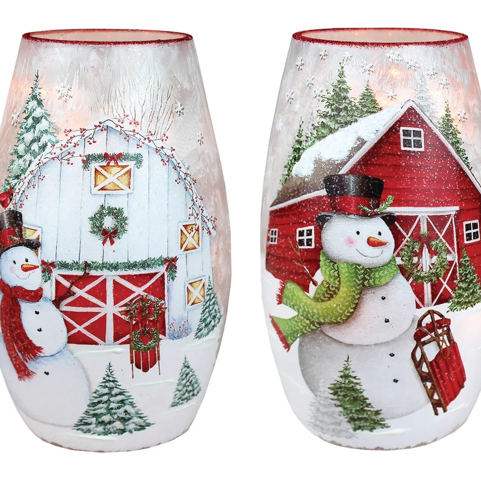 Festive Farm Pre-Lit Med Vase -2 Asst.