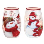 Cheerful Snowman Pre-Lit Small Vase asstx2