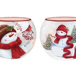 Cheerful Snowman Pre-Lit Oval Vase   2Asst.