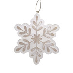 ORN WOODEN SNOWFLAKE 6.5" NATURAL/WHITEWASHED