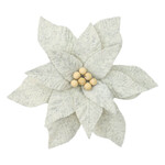 POINSETTIA HEAD GREY 11" FELT W/ CLIP