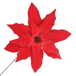 18"Red Velvet Poinsettia w/24" Stem