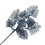 SPRAY LEAVES FAN SHAPE 18" DARK BLUE GLITTER