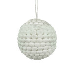 4" Puff Ball White w/Glitter