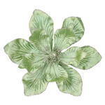 Sage Green Velvet Magnolia  w/Silver Glitter & clip