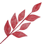 SPRAY LEAVES FABRIC 26" WOOL RED FROSTED