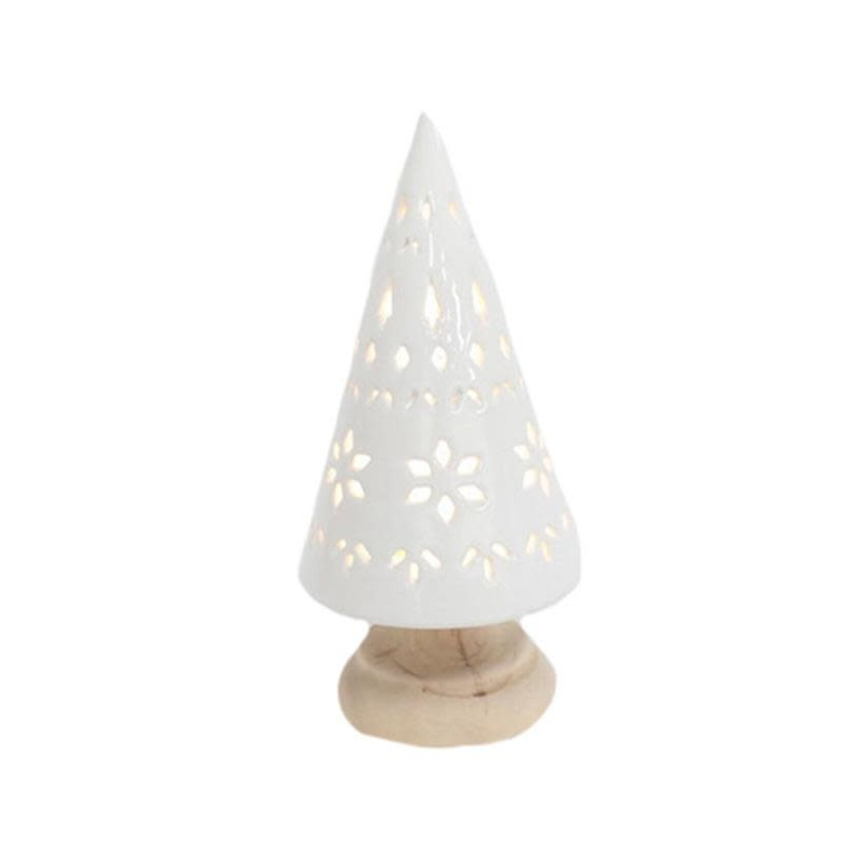 LED White Tree w/wood
