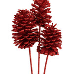 Pinecone Large Red Glitter Bulk