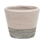 Cream/Grey Pot  2.4"H