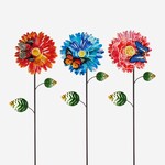 Bobble Flower Plant Pick w/Butterfly, 3 Asst.