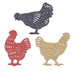 Chicken Wall Art, 3 Asst.