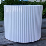 Glazed White Ribbed Cylinder Container (FITS 6” POT)