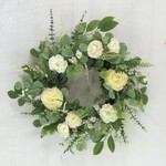 Wreath, Cream Florals  W/ Greens  (24“D)