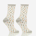 Yo & Co Women's Crew Socks, Petite Fleurs