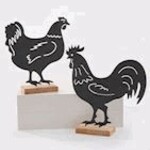 Black Hen Tabletop Decor, 2 Asst.