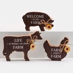 Wood Farm Animal Desk Block, 3 Asst.