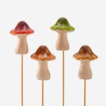 Ceramic Mushroom Plant Pick, 4 Asst.